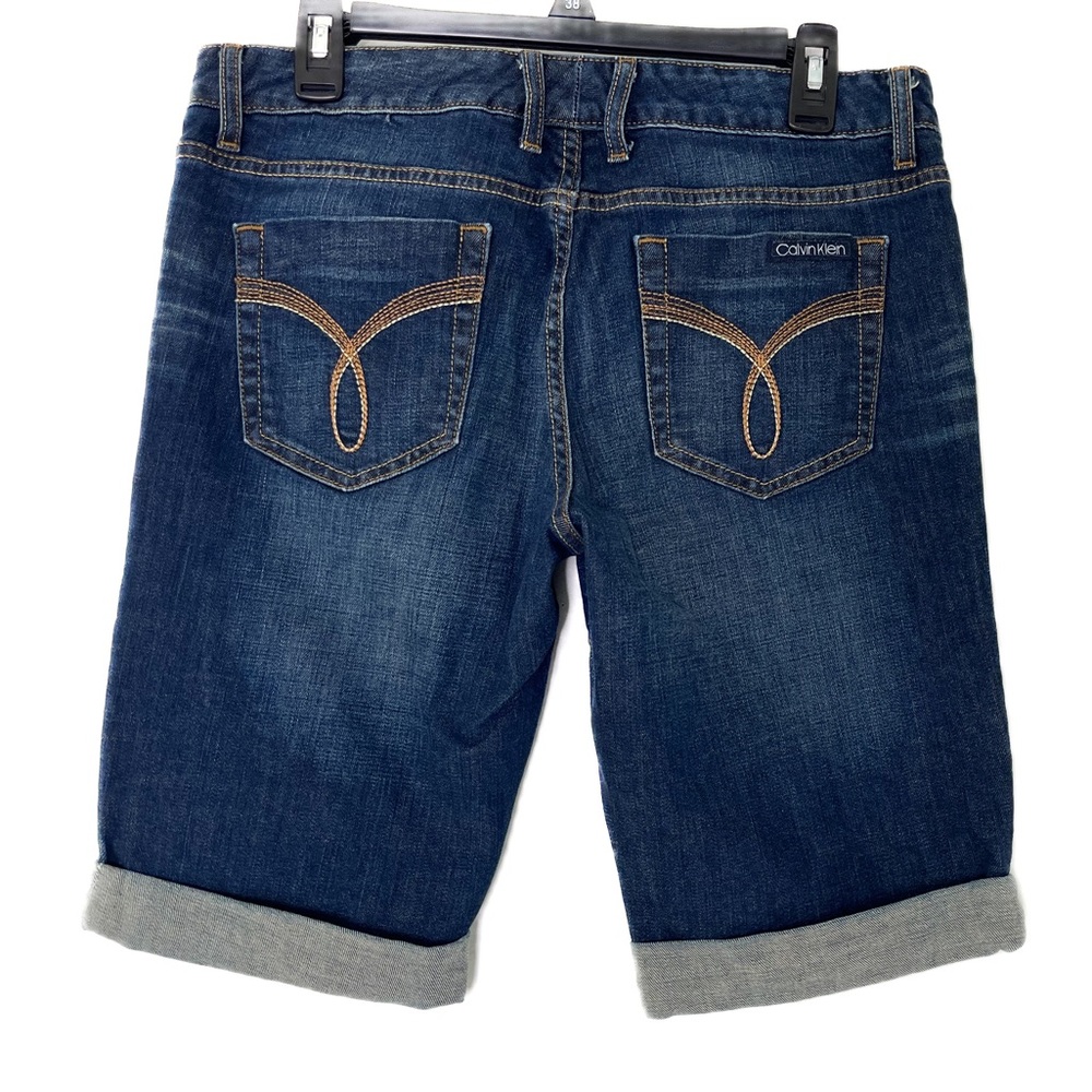 Calvin Klein Roll Hem Bermuda Jean Shorts
